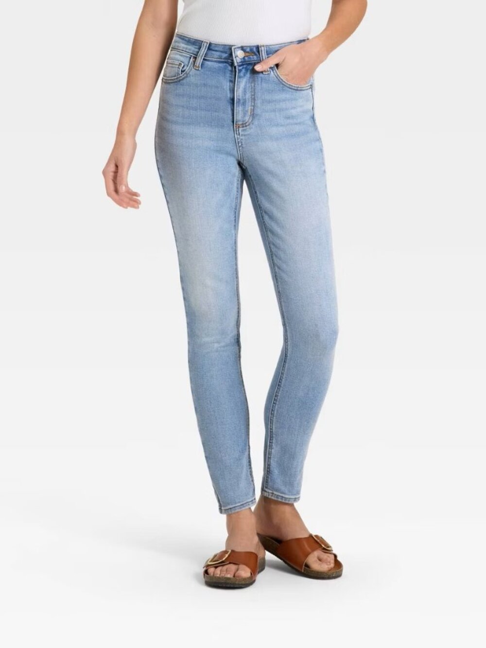 Universal Thread Light Wash Mid Rise Super Stretch Skinny Jeans Women's Size 2